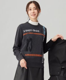 23区GOLF 【WOMEN】ロゴチェックジャガード　クルーネック ニット