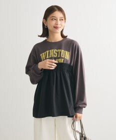 Green Parks ミニ裏毛異素材ドッキングロゴプルオーバー