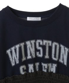 Green Parks ミニ裏毛異素材ドッキングロゴプルオーバー