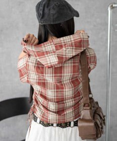 WEGO フードチェックコンパクトシャツ