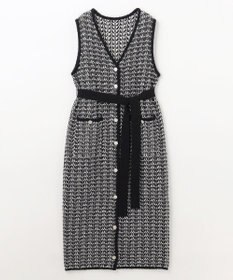 GRACE CONTINENTAL バイカラージャガードニットワンピース