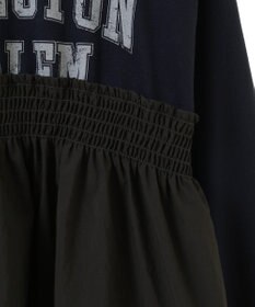 Green Parks ミニ裏毛異素材ドッキングロゴプルオーバー