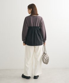 Green Parks ミニ裏毛異素材ドッキングロゴプルオーバー