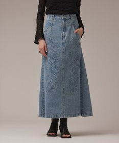 GRACE CONTINENTAL エンボスデニムスカート