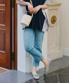 Tiaclasse 【安田美沙子さん着用/小倉優子さん着用・洗える/撥水】プチリボンニットフラットパンプス