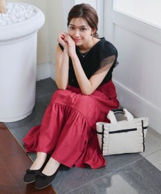 Tiaclasse 【安田美沙子さん着用/小倉優子さん着用・洗える/撥水】プチリボンニットフラットパンプス