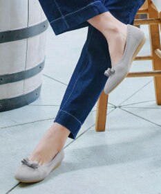 Tiaclasse 【安田美沙子さん着用/小倉優子さん着用・洗える/撥水】プチリボンニットフラットパンプス