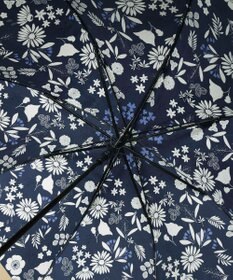 MOONBAT LANVIN en Bleu 長傘 バイカラーデイジー サテンプリント ジャンプ 耐風