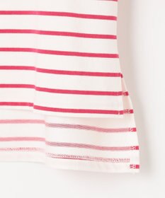 組曲 L 【洗える】プレーティング天竺タックスリーブボーダー カットソー