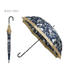 MOONBAT LANVIN en Bleu 長傘 バイカラーデイジー サテンプリント ジャンプ 耐風
