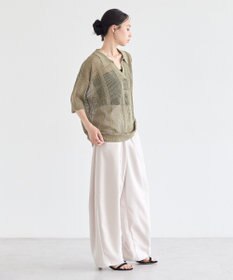 earth music&ecology レーシースキッパーポロニットプルオーバー