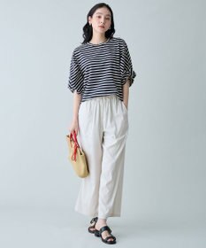 ANY ツイストスリーブボーダートップス
