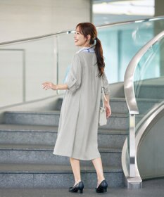 Tiaclasse 【洗える】 麻調Aラインシャツワンピース