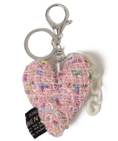 WEGO ツイードビッグハートキーホルダー