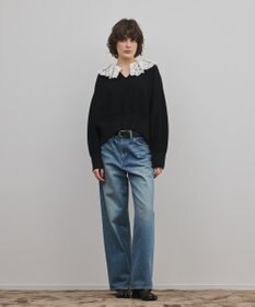 GRACE CONTINENTAL レースカラーニットトップ