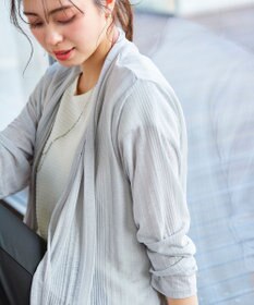 Tiaclasse 【吸水速乾・UVケア・洗える】ランダムリブカットソーカーディガン