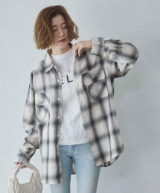 WEGO 【ユニセックス着用ITEM/SMLサイズ展開】オンブレチェックシャツ（LS）