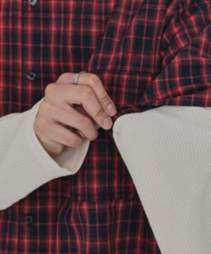 WEGO 【ユニセックス着用ITEM/MLサイズ展開】チェックレイヤードシャツ（LS）