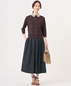 J.PRESS LADIES S 【2WAY】レースカラーコンビ カーディガン