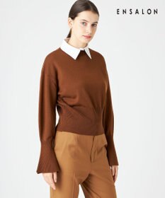 BEIGE， 【WEB限定】AMBRE / シャツカラー付きニット