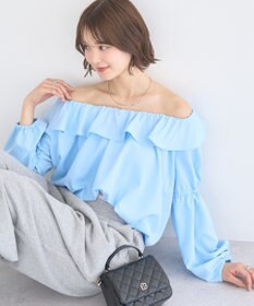 earth music&ecology 2wayオフショルバルーンヘムフリルブラウス