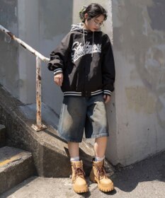 WEGO 【ユニセックス着用ITEM】2WAYフードワッペンスタジャン