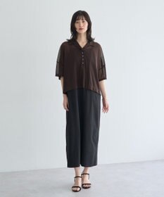 YECCA VECCA 【2点SET】シアーポロシャツ×キャミワンピース