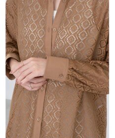 earth music&ecology レースバンドカラーシャツ