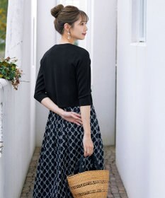 Tiaclasse 【洗える】フェイクリボンポケット付きカーディガン