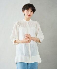 #Newans 【金子綾さんインスタライブご紹介アイテム】（前後着用可能）ピンタックシアーブラウス