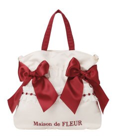 Maison de FLEUR ガトーフレーズダブルリボン2Wayトート