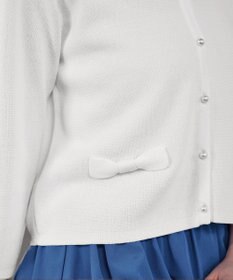 Tiaclasse 【洗える】フェイクリボンポケット付きカーディガン