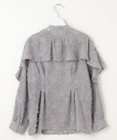 Feroux 【洗える】ジャカードフリルブラウス