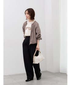 Te chichi ノーカラーギャザージップブルゾン