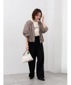 Te chichi ノーカラーギャザージップブルゾン