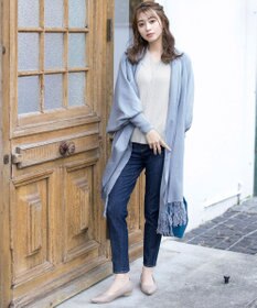 Tiaclasse L 【洗える】Vネック起毛ニットトップス