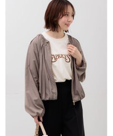 Te chichi ノーカラーギャザージップブルゾン