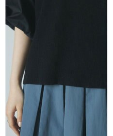 Green Parks armonia．袖布帛ニットプルオーバー