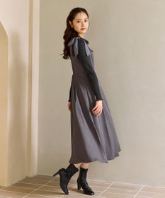 Feroux シアーリボンショルダー ジャンパースカート