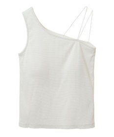 Green Parks カップ付きアシンメトリーラメタンクトップ