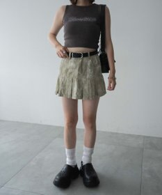 WEGO ウオッシュドプリーツミニスカート