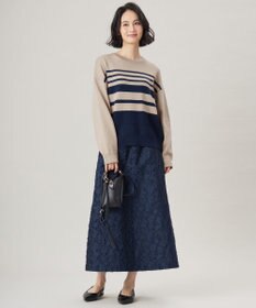 自由区 【洗える】コットンポリミドルゲージ ニット