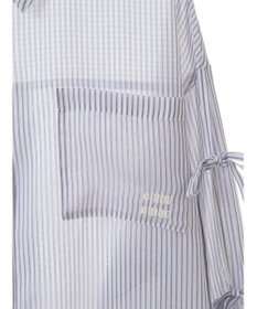 earth music&ecology 袖スリットリボンロングシャツ