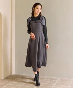 Feroux シアーリボンショルダー ジャンパースカート