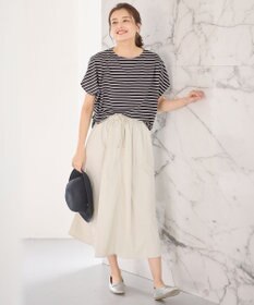 ANY 【ウエストゴム】ナイロンベイカーフレアスカート