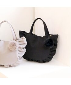 UNBILLION カシュカシュ cachecache / ポンポンつきラウンドミニトート