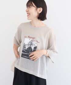 Green Parks アソートロゴ半袖シアーニットプルオーバー