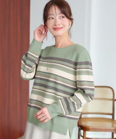 Tiaclasse マルチボーダーニットトップス