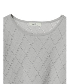 earth music&ecology アーガイルスカシパールニットプルオーバー