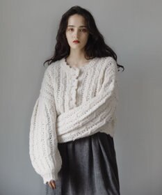 Green Parks ■ＥＳＣＡＲ　リボンボタンクロップドカーディガ